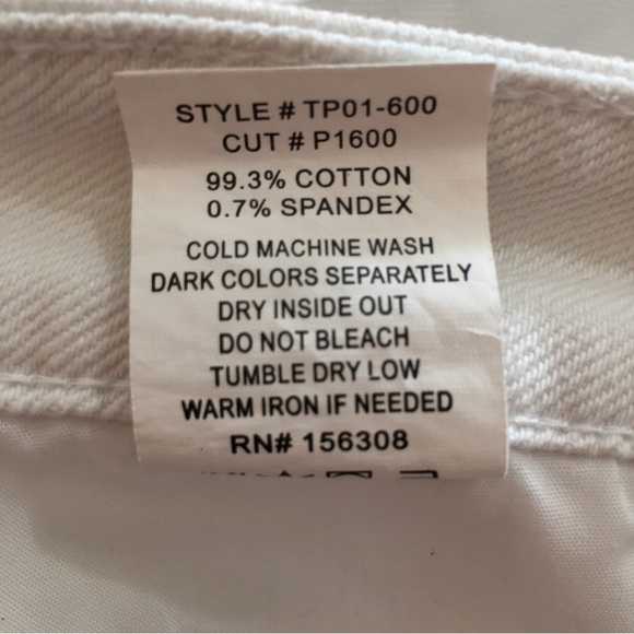 L.T.J. Letter To Juliet High Rise White Romeo Distressed Straight Raw Hem Jeans - Picture 8 of 16